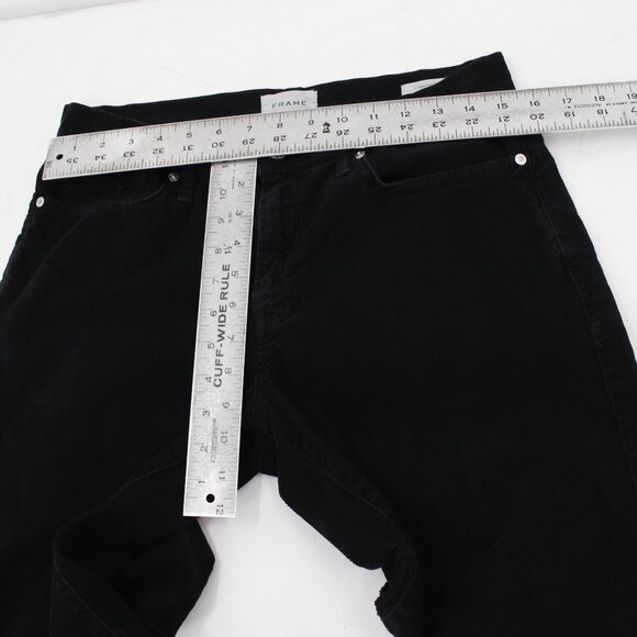 Frame pants Mens 31L31.5 L'Homme Slim corduroyl Mid Rise Stretch Noir Black - Picture 4 of 11
